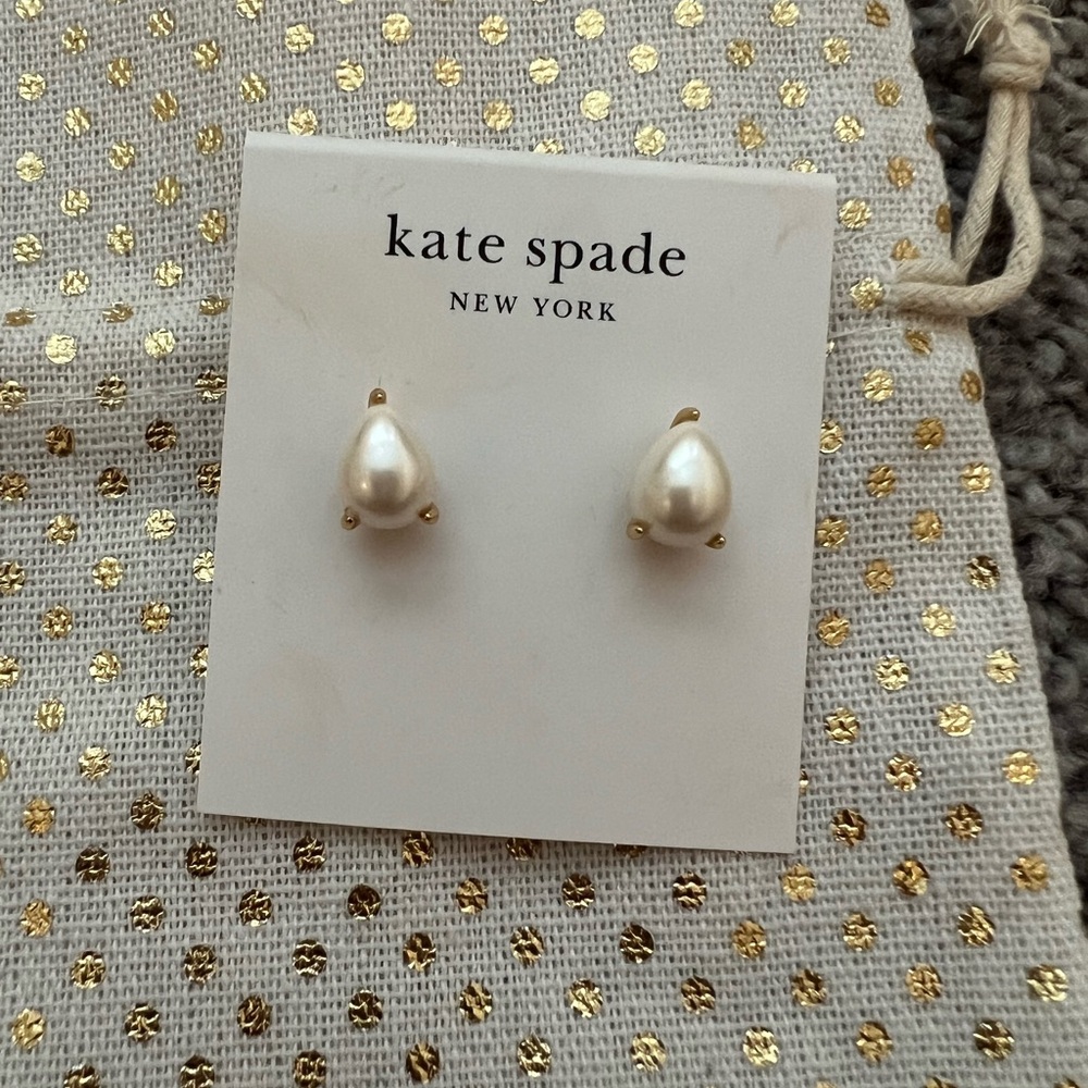 Kate Spade Pearl Teardrop Earrings New - Picture 2 of 4